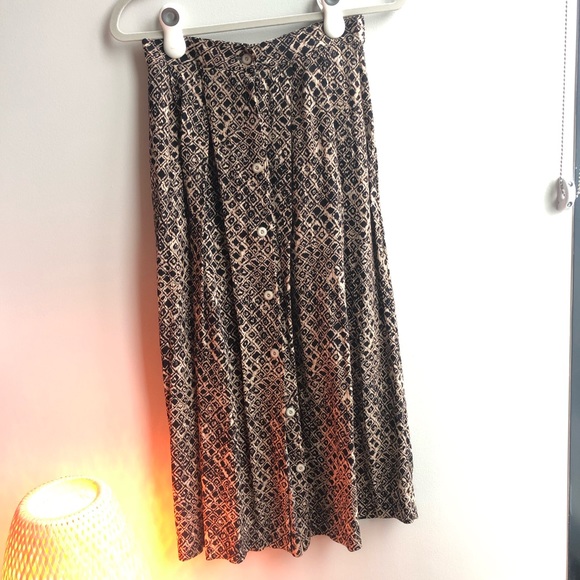 Vintage 90s front button midi skirt Size 6/M - Picture 1 of 4